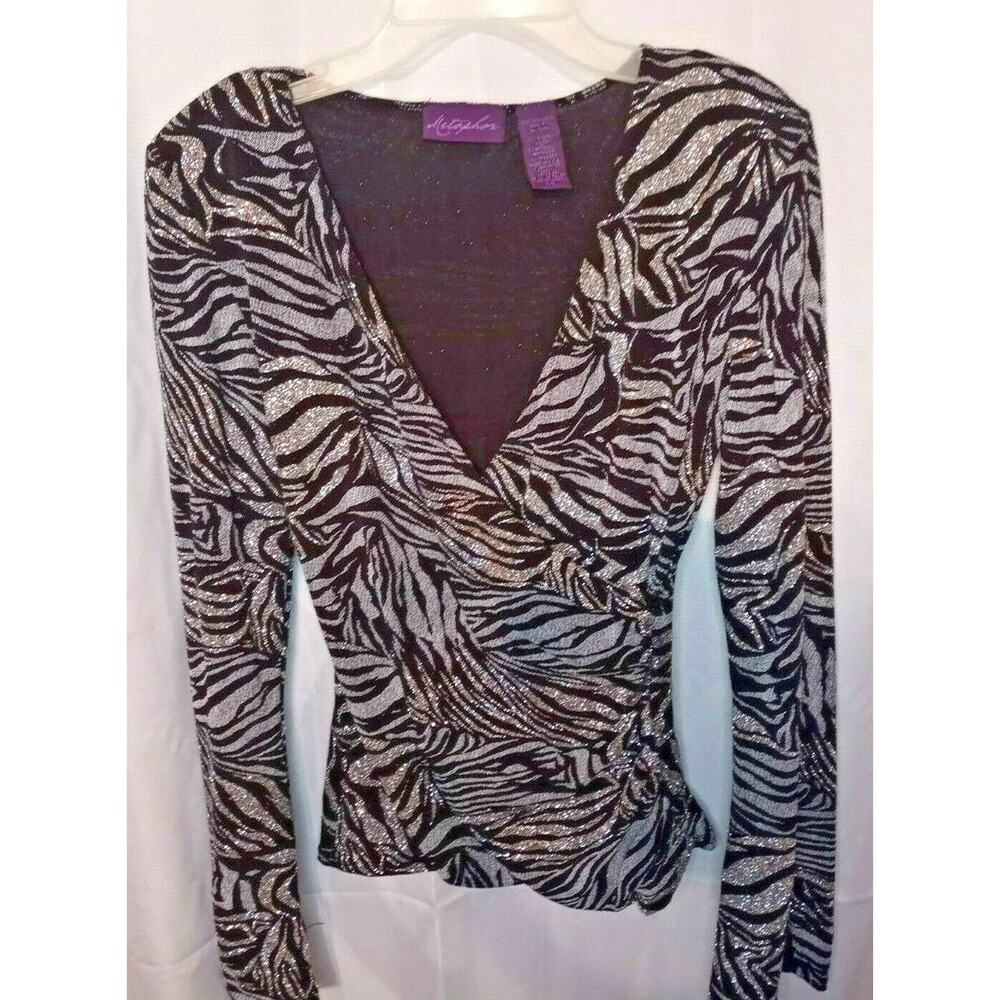 Metaphor Glitter Long Sleeve Sm Nylon Metallic Spandex NWT